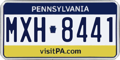 PA license plate MXH8441