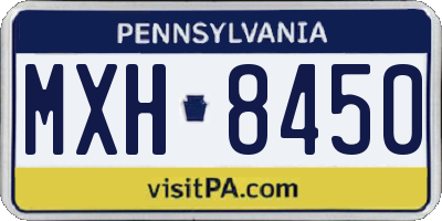 PA license plate MXH8450