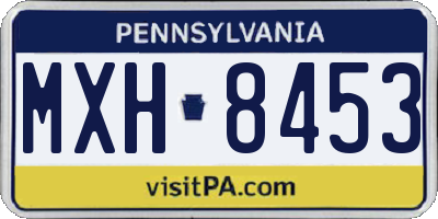 PA license plate MXH8453