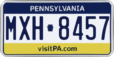 PA license plate MXH8457