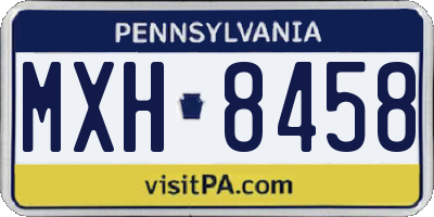 PA license plate MXH8458