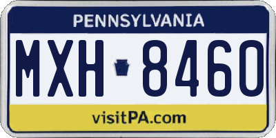 PA license plate MXH8460