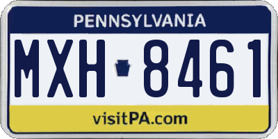 PA license plate MXH8461