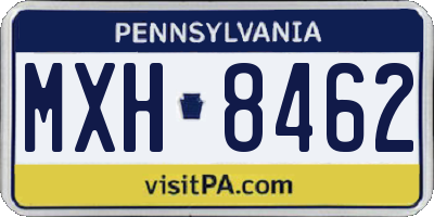 PA license plate MXH8462