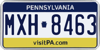 PA license plate MXH8463