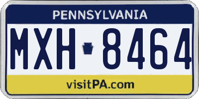 PA license plate MXH8464