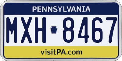 PA license plate MXH8467