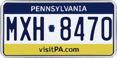 PA license plate MXH8470