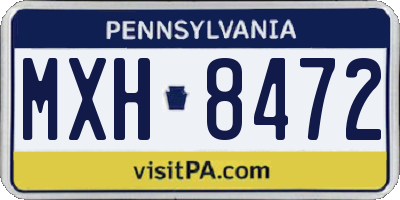 PA license plate MXH8472