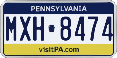 PA license plate MXH8474