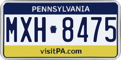 PA license plate MXH8475