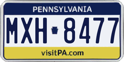PA license plate MXH8477
