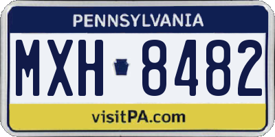 PA license plate MXH8482