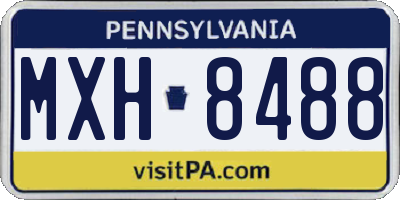 PA license plate MXH8488