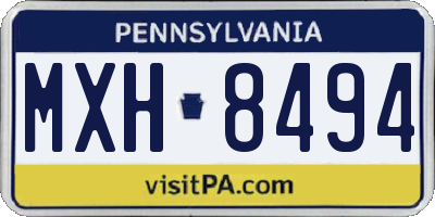 PA license plate MXH8494