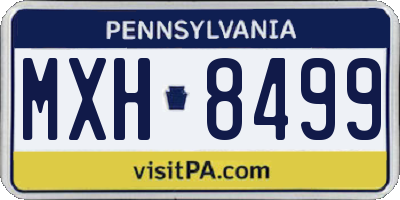 PA license plate MXH8499