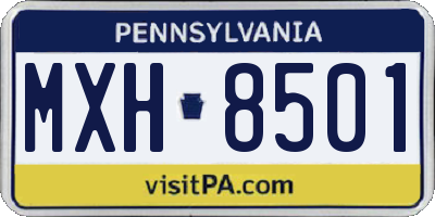 PA license plate MXH8501