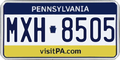 PA license plate MXH8505