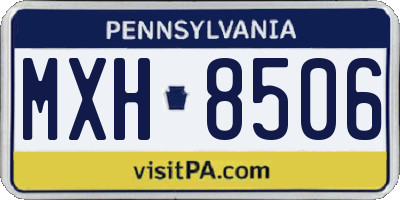 PA license plate MXH8506