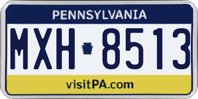 PA license plate MXH8513