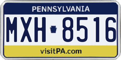 PA license plate MXH8516