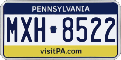 PA license plate MXH8522