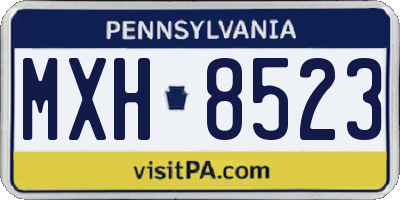 PA license plate MXH8523