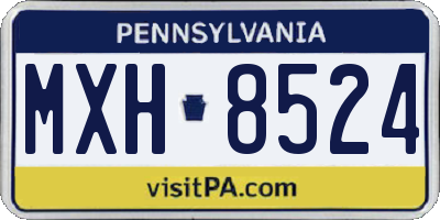 PA license plate MXH8524