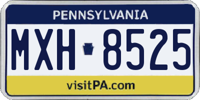PA license plate MXH8525