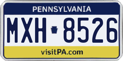 PA license plate MXH8526
