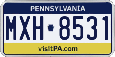 PA license plate MXH8531