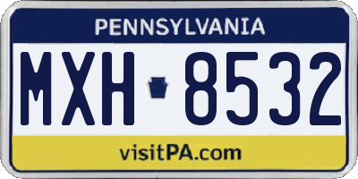 PA license plate MXH8532