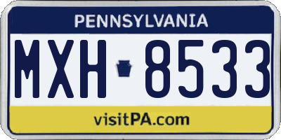 PA license plate MXH8533