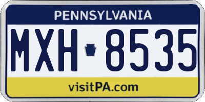 PA license plate MXH8535