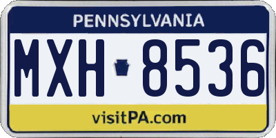 PA license plate MXH8536
