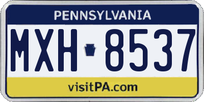 PA license plate MXH8537