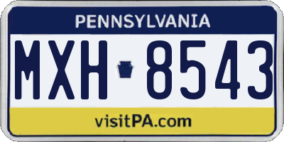 PA license plate MXH8543