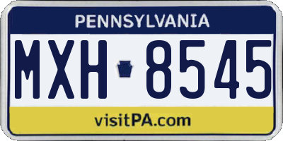 PA license plate MXH8545