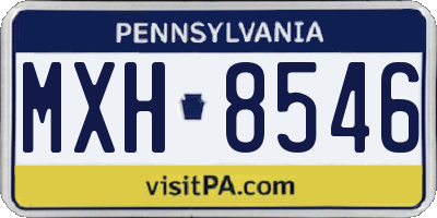 PA license plate MXH8546
