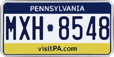 PA license plate MXH8548