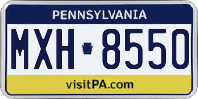 PA license plate MXH8550