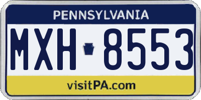 PA license plate MXH8553