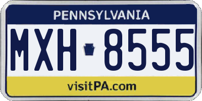 PA license plate MXH8555
