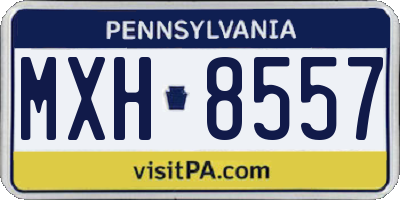 PA license plate MXH8557