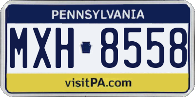 PA license plate MXH8558