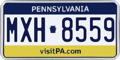 PA license plate MXH8559