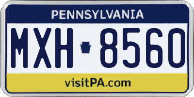 PA license plate MXH8560