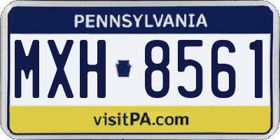 PA license plate MXH8561