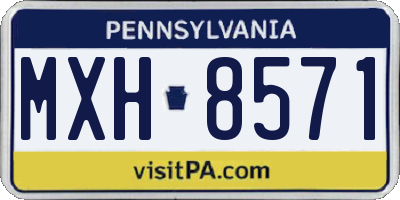 PA license plate MXH8571