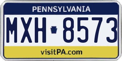 PA license plate MXH8573